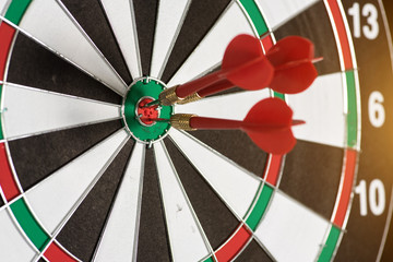 dart in center of target