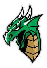 green dragon head mascot