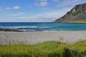 The Unstad beach in the Lofoten islands, Norway