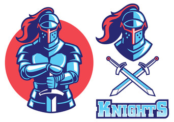 knight armor mascot - obrazy, fototapety, plakaty