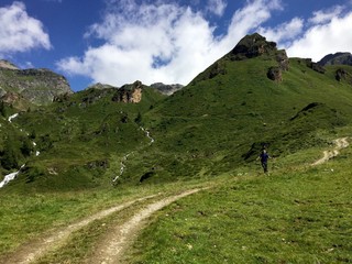 Wanderer im Hochgebirge Tirols