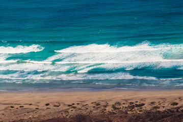 Top view on Famara coastline.  Lanzarote. Canary Islands. Spain