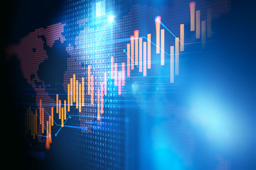 technical financial graph on technology abstract background