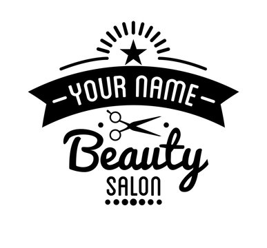 Vintage barber shop logo and beauty spa salon badge.
