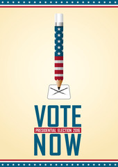 Vote now. 2016 USA presidential election campaign.