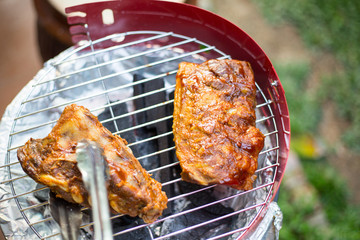 Barbecue grill pork meat cooking