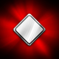 rhombus on red metal background