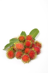 Group of rambutan on white background