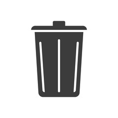 Trashcan icon. Trashcan Vector isolated on white background. Flat vector illustration in black. EPS 10