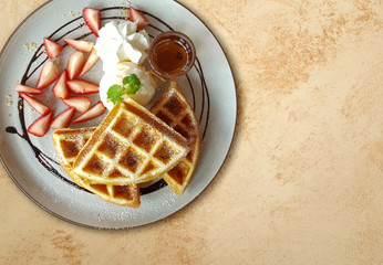 Strawberry waffle