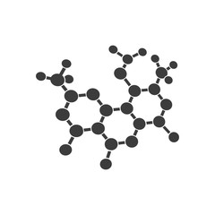 Molecular structure icon. Molecular structure Vector isolated on white background. Flat vector illustration in black. EPS 10