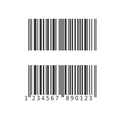 Barcode and number icon. Barcode and number Vector isolated on white background. Flat vector illustration in black. EPS 10