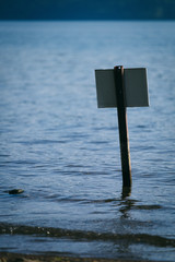 Sign in the lake