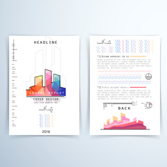 Cover design annual report. Template brochures, flyers, business presentations. Modern flat line style, layout in A4 size