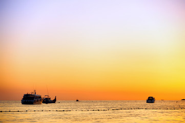 Naklejka premium Lipe island sunset time : Satun Thailand.