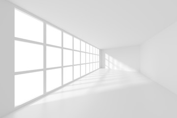 3d Rendering of White Empty Room. Modern Interior Background