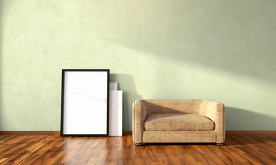 Beautiful modern interior with frame