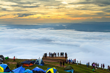 Phetchabun, August, 28, 2016 : Sunrise in the mountain and mist