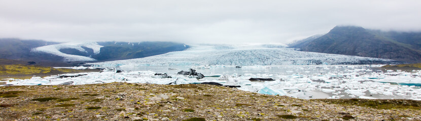 Jokulsarlon is a large glacial lake in southeast Iceland