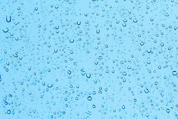 water drops on blue background