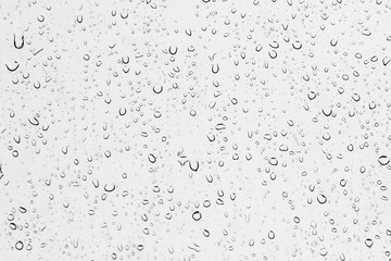 Water drops on glass. - obrazy, fototapety, plakaty