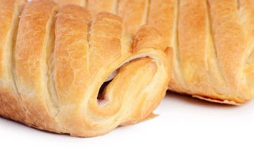 The fresh rolls isolated on white