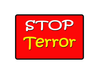 Stop terror sign on white background 