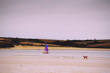 Beautiful view over the sea near Padstow Vintage Retro Filter.