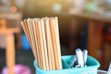 Chopsticks at restaurant in Thailand