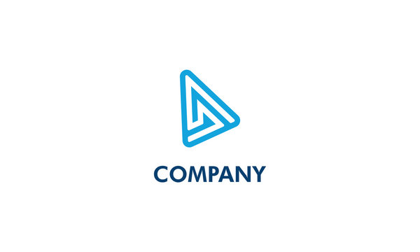letter D shape triangle logo