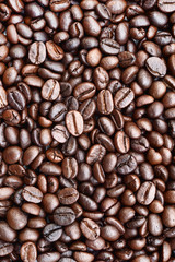 Close up of coffee beans background