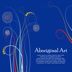 Aboriginal art.  Vector Banner with text