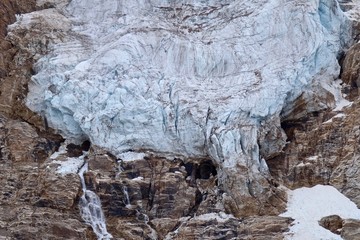 Angel Glacier in Rocky Mountains. Jasper National Park. Canadian Rockies.  Alberta. Canada. 
