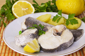 baked hake with potatoes