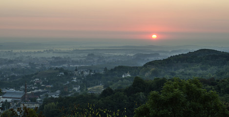 Sunrise over the city. View of the City from the High Castle, Lviv, Ukraine   © vomirak