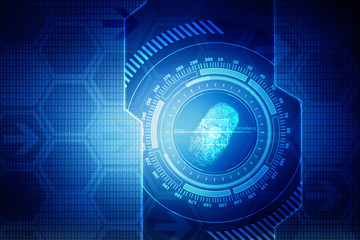 Obraz premium 2d illustration Fingerprint Scanning Technology Concept Illustration. Fingerprint Searching Software. Identity Check