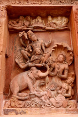 Gagendra Moksha Vishnu Idol in  Dashavatara Vishnu Temple of 320-600 AD, is one of the earliest Hindu stone temples to still survive today.