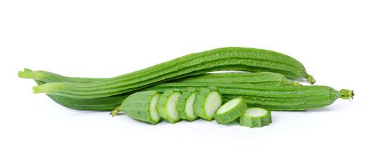 fresh luffa acutangula isolated on white