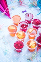 fruit jelly, birthday or garden kids party food