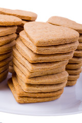 Cookies hearts in a plate