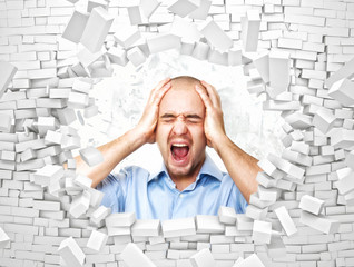 man and crisis