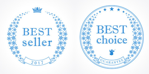 Winter sale vector medal. Special Christmas or New Year seasonal offer or award vintage sign.