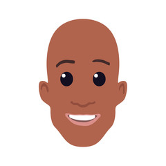 Cartoon African-american male face. Vector