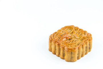 Mooncake for the Chinese Mid Autumn festival, on white background