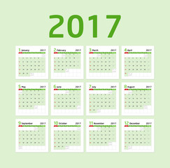 Calendar 2017- green