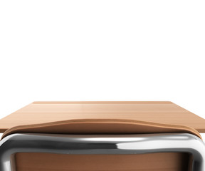 school desk and chair 3d render on white background