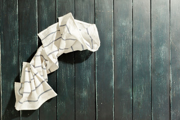  tablecloth on black wooden table