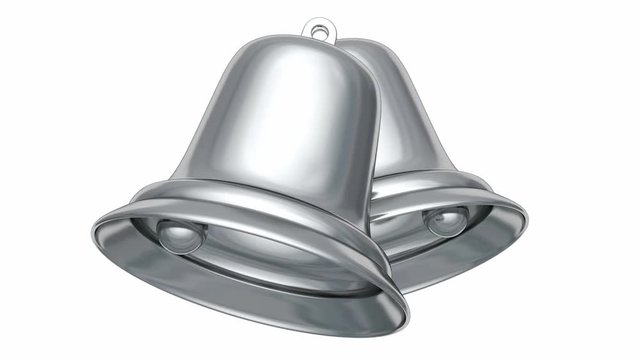 Two Christmas bells 3D seamless animation with alpha mask in UHD
