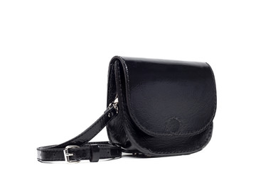 Leather female handbag isolated on white