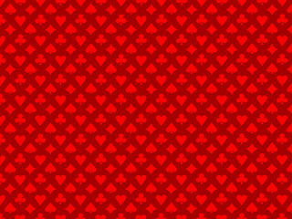 Card suits red background